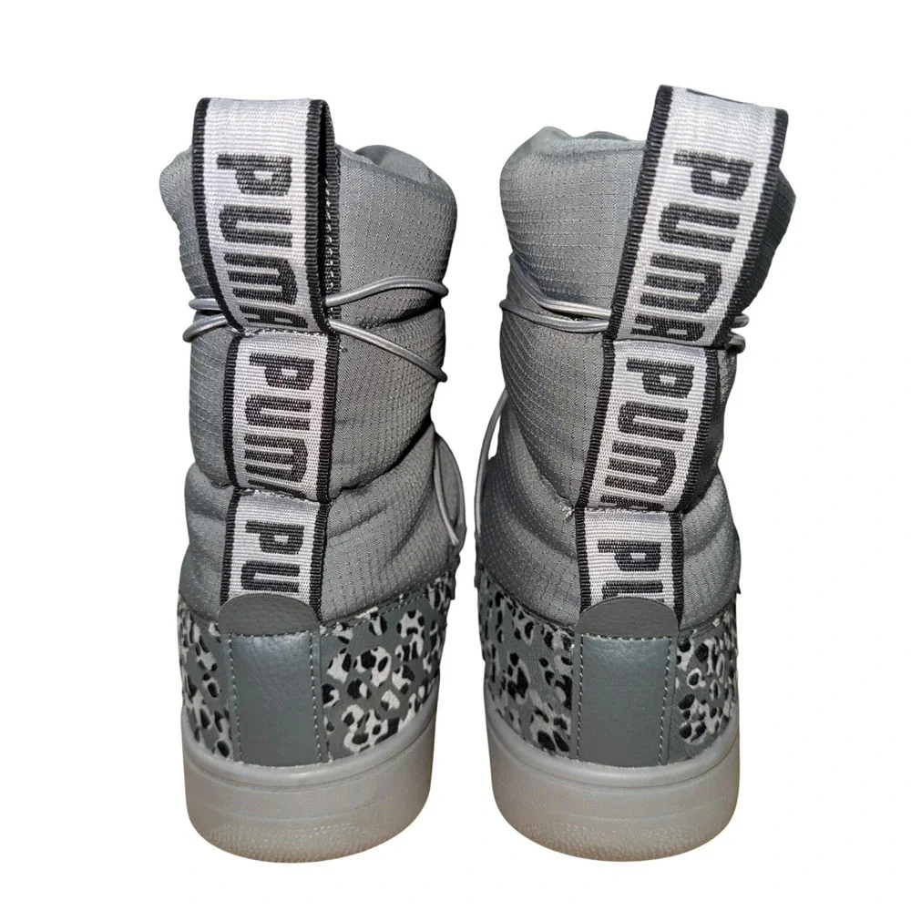 Puma Snowbae Winter Boots Womens 8.5 Pre-Owned Snow Boots Grey Leopard 398890-02